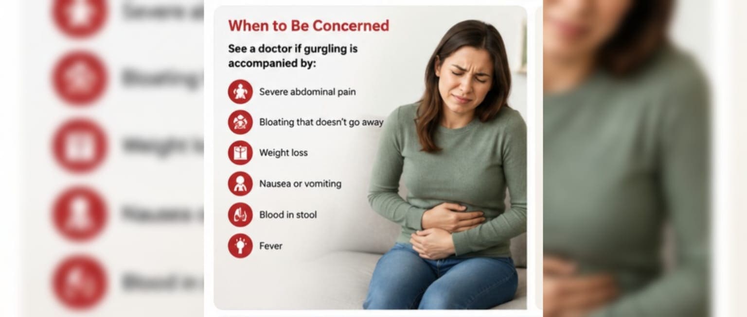 Emergency signs with stomach gurgling