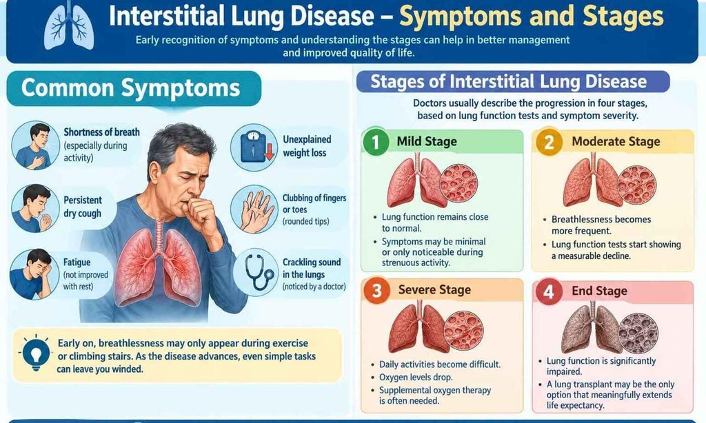 Interstitial Lung Disease symptoms and stages