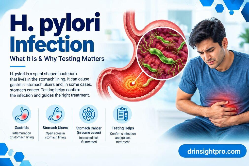 H. pylori stomach infection causing gastritis ulcers and digestive issues