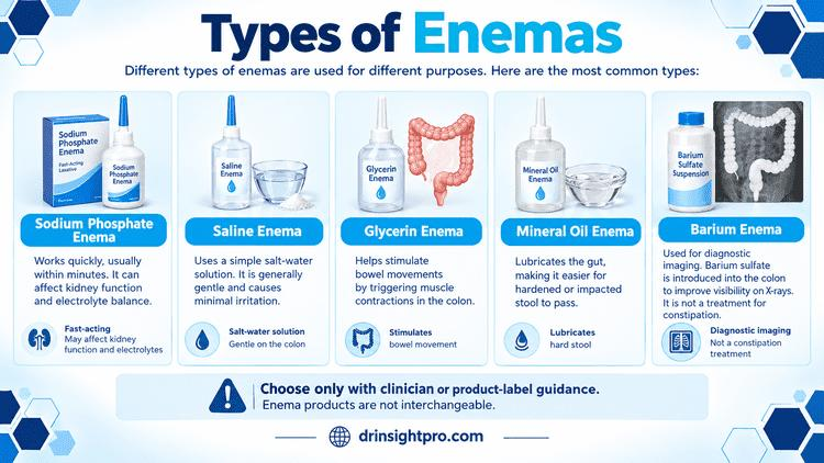 Different types of enemas medical chart and guide